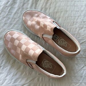 Vans Blush Checkered Slip-On Sneakers